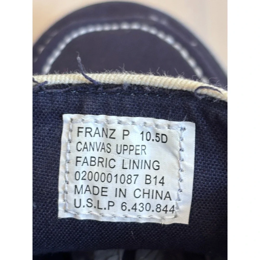 Polo Ralph Lauren Franz P Mens 10.5 D Navy Blue Canvas Boat Shoes Sneakers